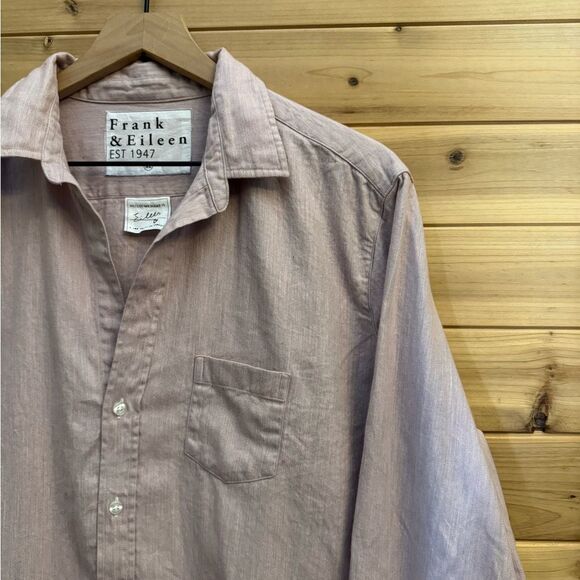 Frank & Eileen Size XL Eileen Mauve Pink Relaxed Button Front Collared Blouse - Picture 2 of 13